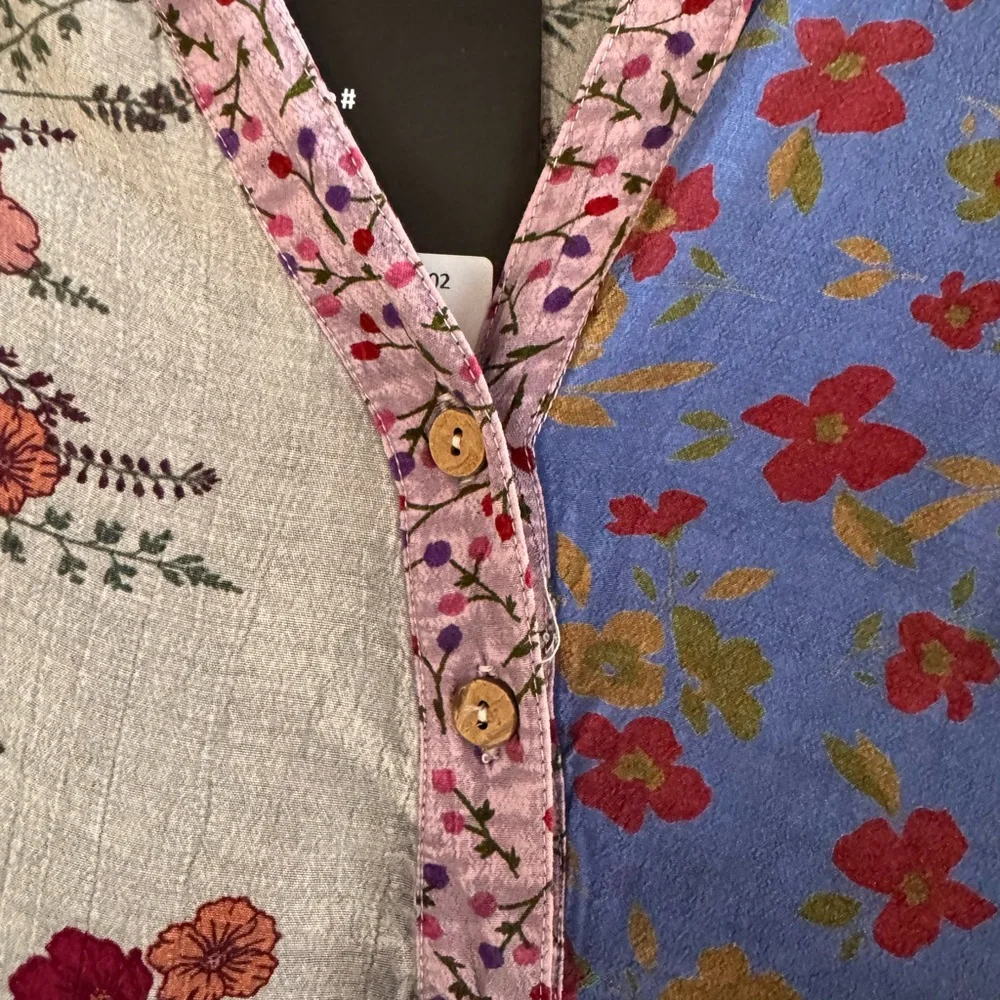 Young Threads Boho Patchwork Over-dyed Babydoll Dress NWT Size L - Picture 3 of 4